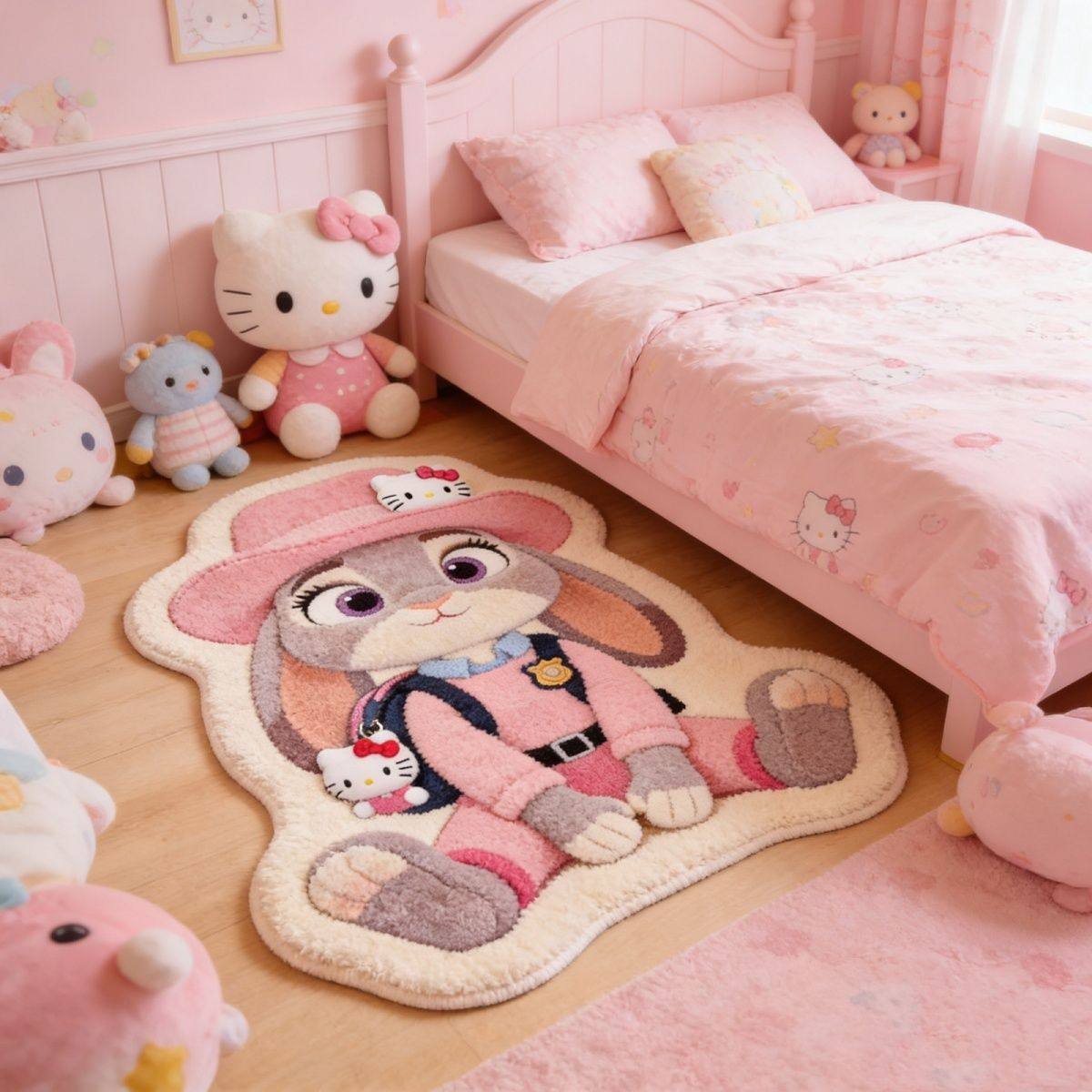 Anime Cartoon Area Rug – Cute Non-Slip Plush Carpet | Thick Faux Cashmere, No Shedding